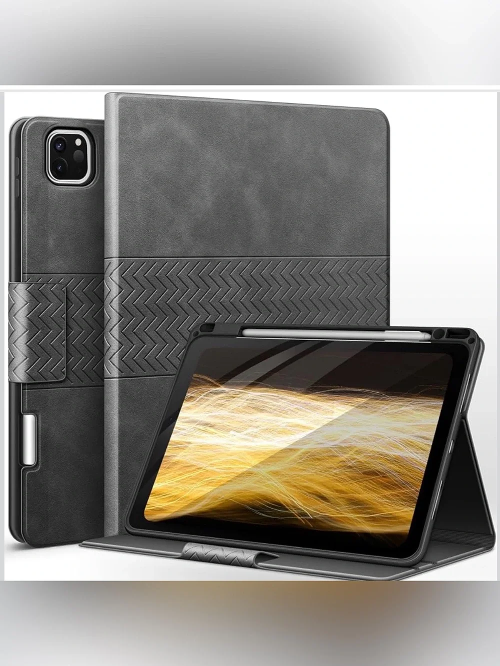 Auaua iPad Pro 11 Case (4th 3rd 2nd 1st Gen) Gray Leather